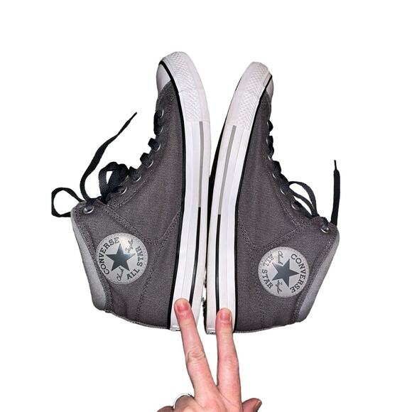 Converse Chuck Taylor Shoe Mens 9.5 Gray Canvas High Top Thunder Sneaker 155470C - Picture 7 of 11